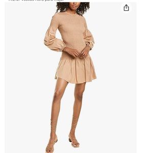 A.L.C. Kora Smocked Puff-Sleeve Dress